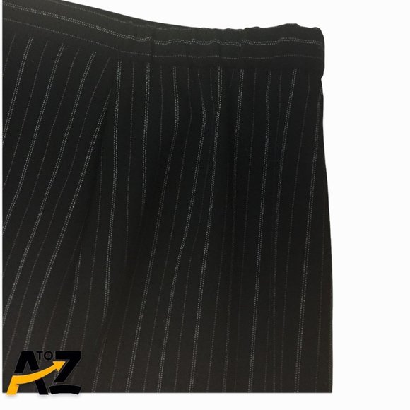 Women's Amanda Smith Black Pinstripe Suit Jacket & Pants Size 12P - Picture 13 of 16